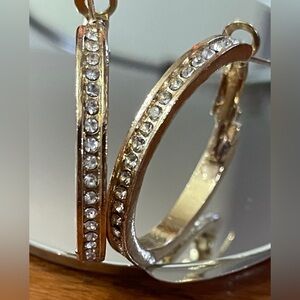 Elegant Gold and Silver Hoop Earrings